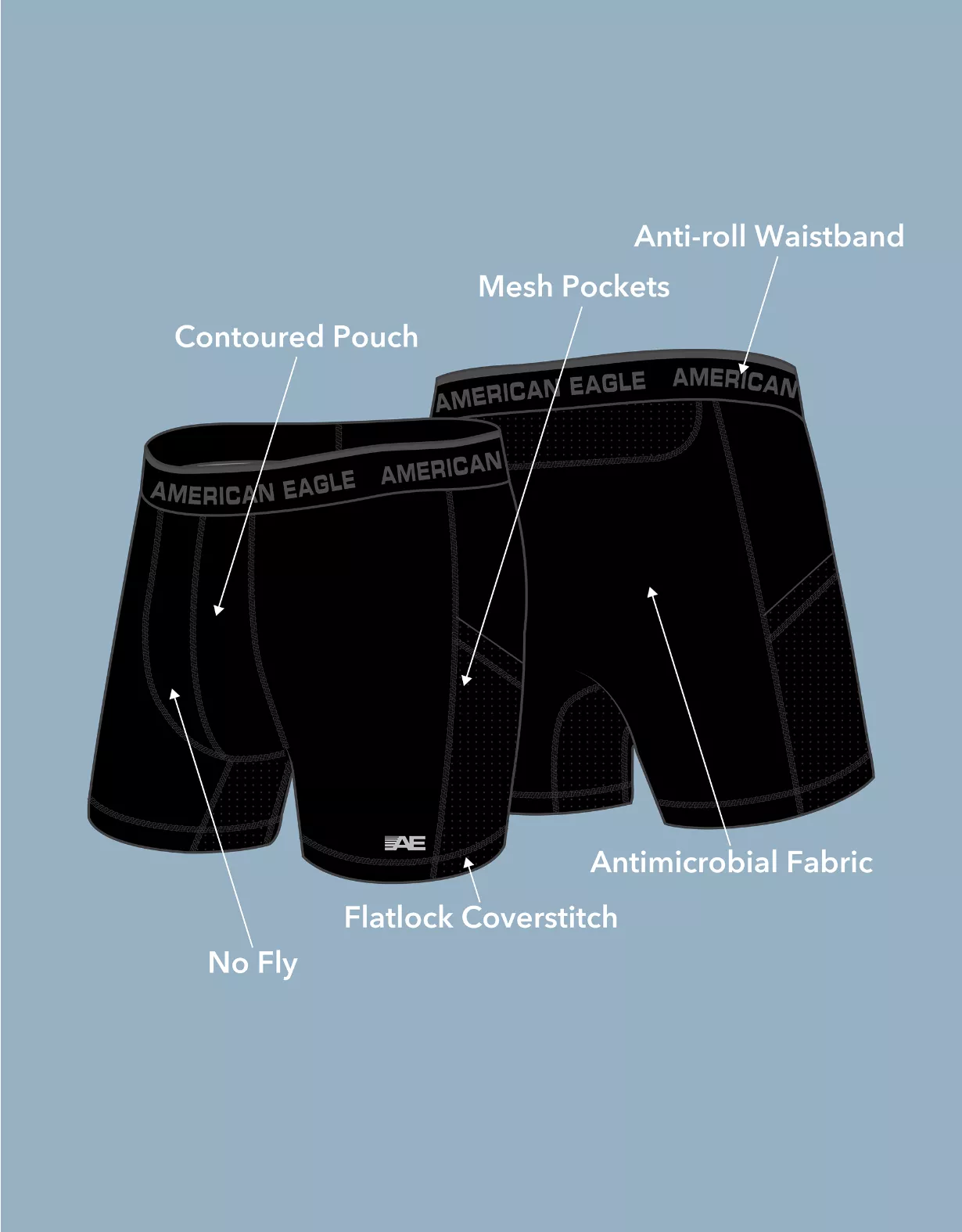 AEO 6" Active Flex Boxer Brief 3-Pack - Image 2