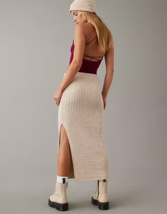AE Ribbed Midi Sweater Skirt - Image 2