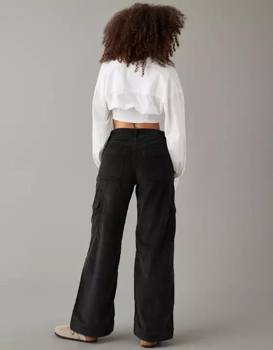 AE Dreamy Drape Stretch Curvy Super High-Waisted Baggy Wide-Leg Corduroy Pant - Image 2