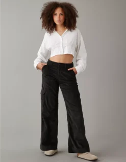 AE Dreamy Drape Stretch Curvy Super High-Waisted Baggy Wide-Leg Corduroy Pant