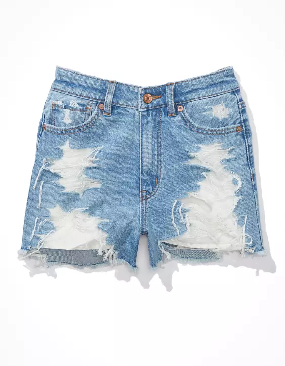 AE Strigid Denim Mom Shorts - Image 3