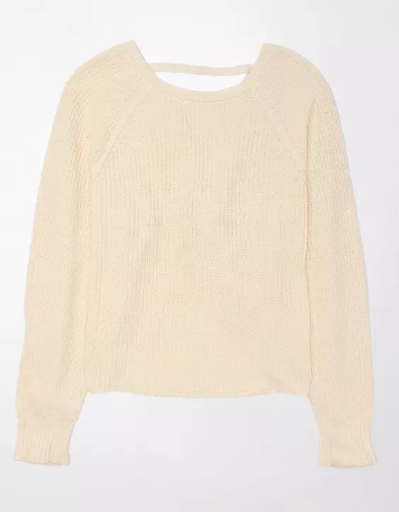 AE Long-Sleeve Twist-Back Sweater - Image 3