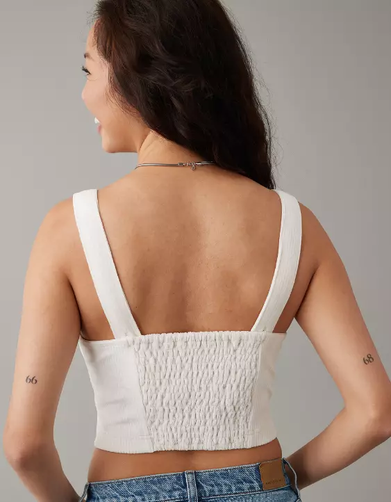 AE Cropped Corduroy Corset Top - Image 2