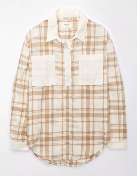 AE Oversized Plaid Pullover Shirt - Image 3