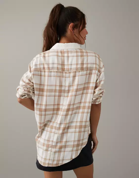 AE Oversized Plaid Pullover Shirt - Image 2