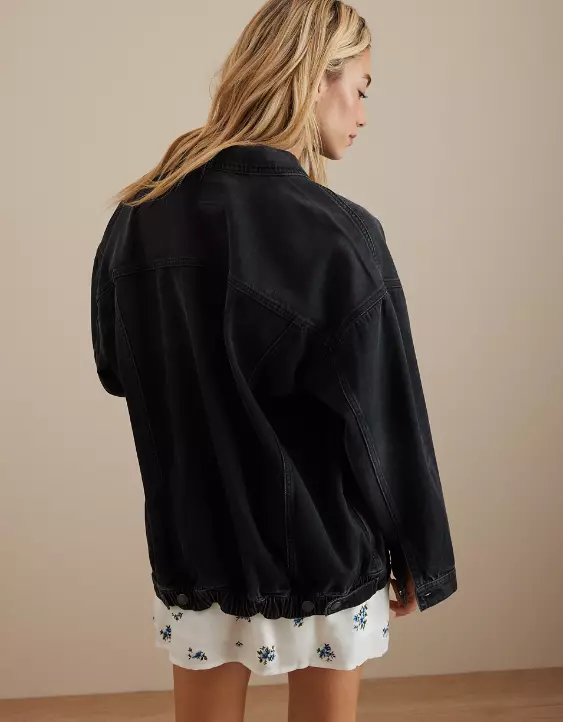 AE Oversized Denim Boyfriend Jacket - Image 3