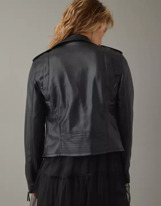 AE Vegan Leather Motorcycle Jacket - Image 3