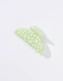 AEO Green Flower Claw Clip