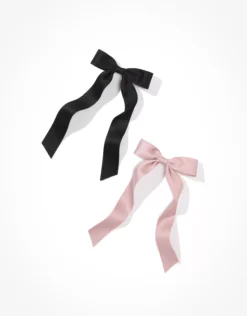 AEO Pink + Black Hair Bow 2-Pack