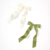 AEO Green + Cream Hair Bow 2-Pack