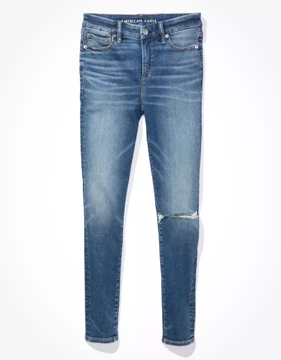 AE Luxe Ripped High V-Rise Jegging - Image 3