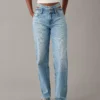 AE Strigid Super High-Waisted Baggy Straight Cut-Out Jean