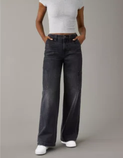AE Super High-Waisted Baggy Wide-Leg Cargo Jean