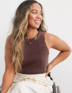 Aerie Textured Free Spirit Ribbed Tank Top