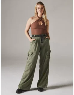 AE Dreamy Drape Stretch Super High-Waisted Cargo Baggy Wide-Leg Pant