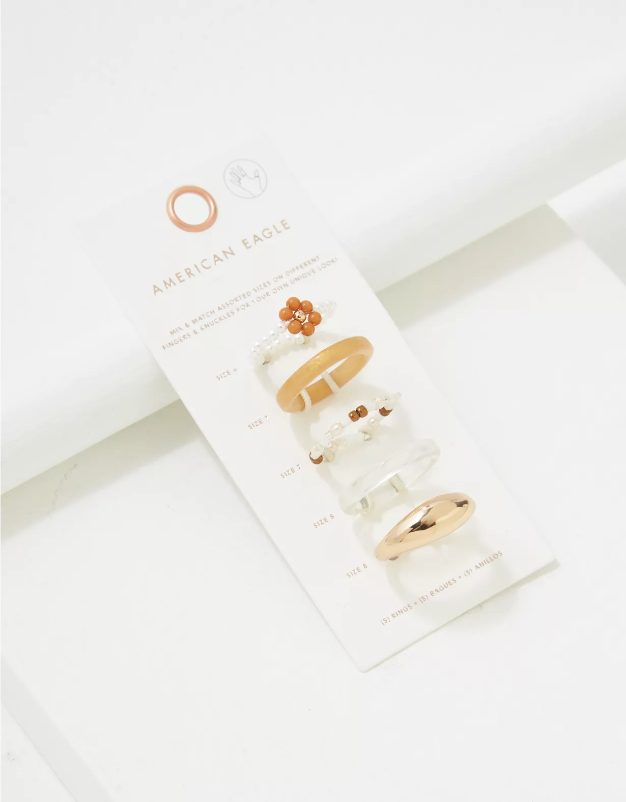 AEO Neutral Flower + Beaded Resin Ring 5-Pack - Image 2