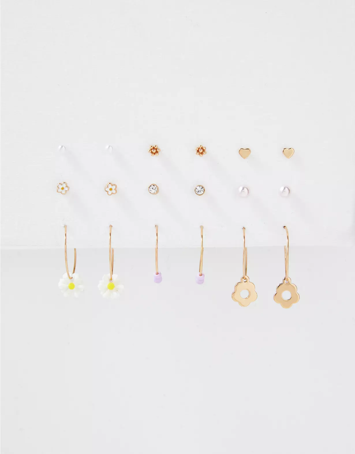 AEO Daisy Stud + Hoop Earring 18-Pack