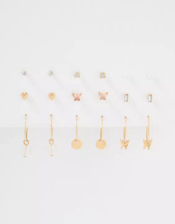 AEO Gold Mini Stud + Hoop Earring 18-Pack - Image 2