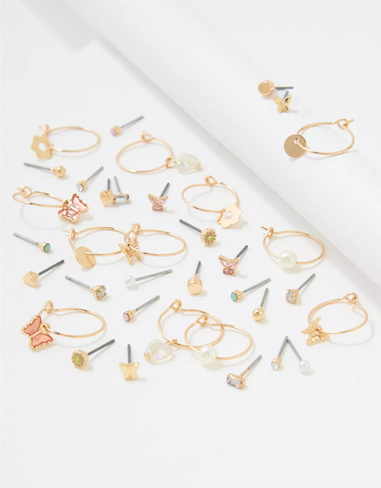AEO Gold Mini Stud + Hoop Earring 18-Pack