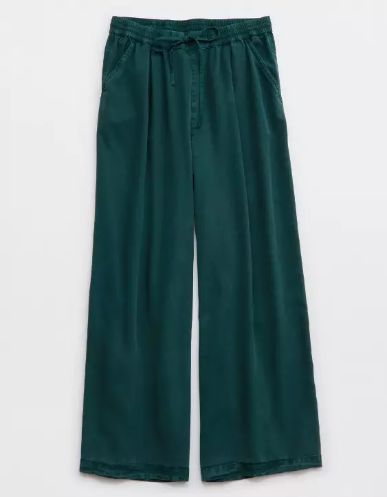 Aerie High Waisted Twill Wide Leg Pant - Image 3