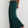Aerie High Waisted Twill Wide Leg Pant