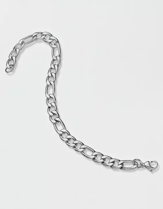 West Coast Jewelry Stainless Steel 8mm Figaro Chain Bracelet - Image 3