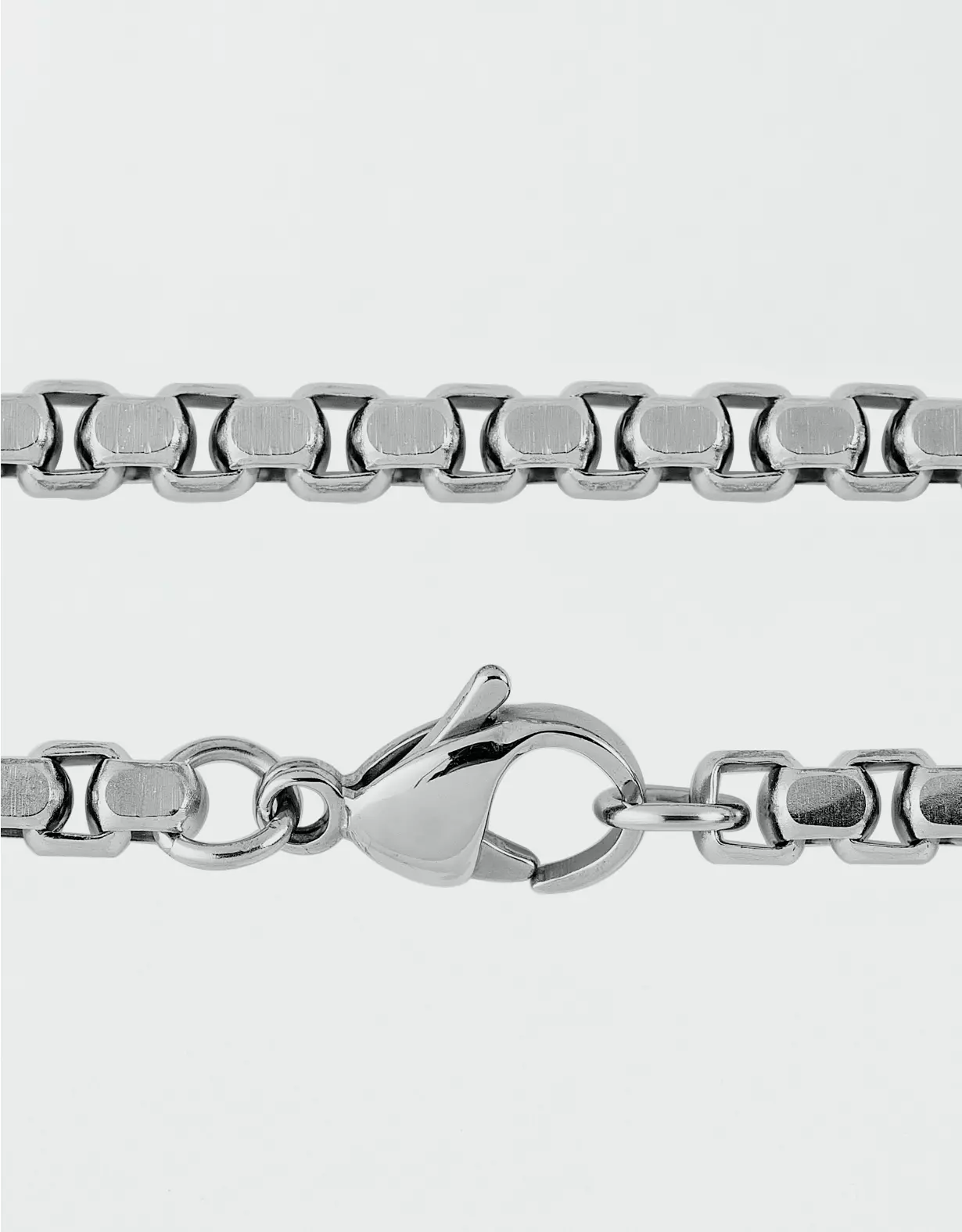 West Coast Jewelry Polished Stainless Steel Box Chain Necklace - Image 2