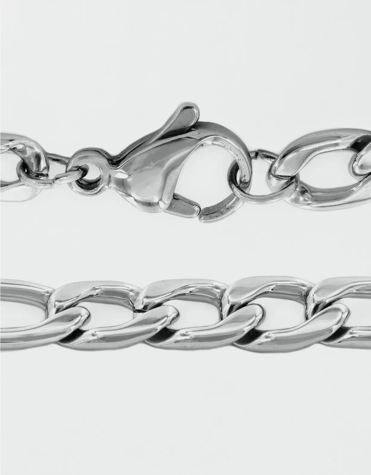 West Coast Jewelry Polished Stainless Steel Figaro Chain Necklace - Image 2