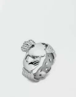 West Coast Jewelry Stainless Steel Celtic Knot Eternity Claddagh Ring