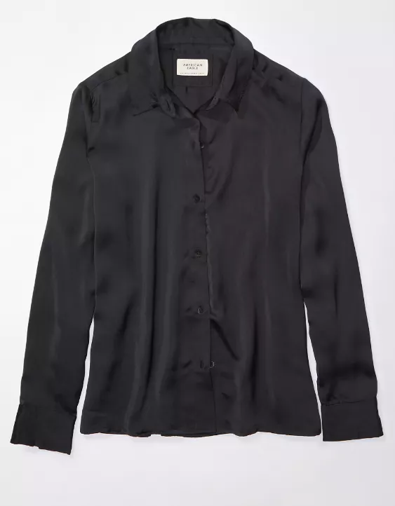 AE Satin Button-Up Shirt - Image 3