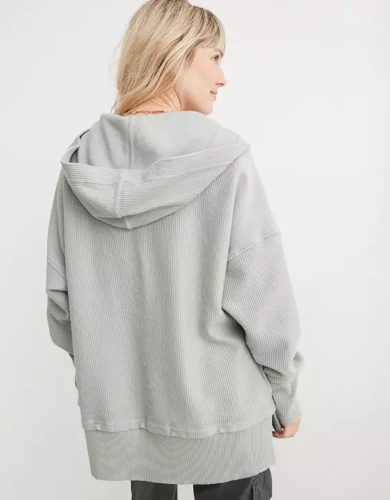 Aerie Textured Henley Hoodie - Image 3