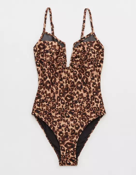 Aerie Leopard V Wire Bandeau Bikini Top - Image 3