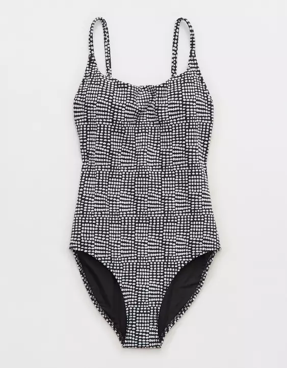 Aerie Jacquard Crossback One Piece Swimsuit - Image 3