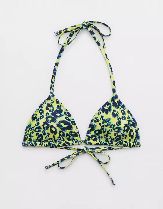 Aerie Leopard String Triangle Bikini Top - Image 3