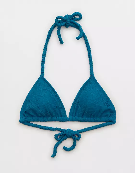 Aerie Lace Scrunchie Ties String Triangle Bikini Top - Image 3