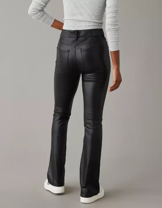 AE Stretch Vegan Leather Super High-Waisted Kick Boot Pant - Image 2