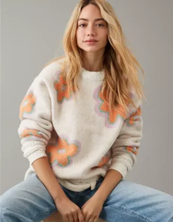 AE Floral Crew Neck Sweater