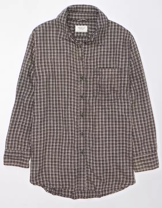 AE Oversized Plaid Flannel Shirt - Image 3
