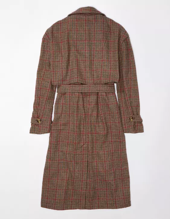 AE Plaid Trench Coat - Image 3