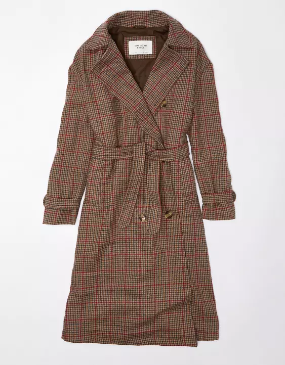 AE Plaid Trench Coat - Image 2