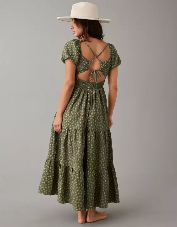 AE Floral Open Back Corset Midi Dress - Image 2