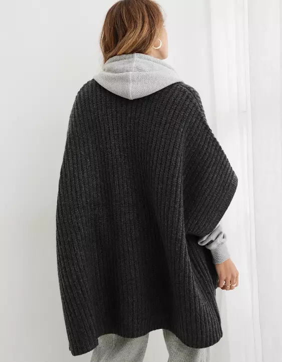 Aerie Marled Rib Sweater Cape - Image 2