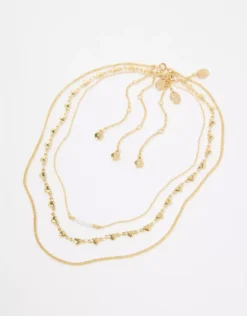 Aerie Dainty Heart And Pearl Necklace Pack