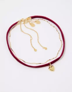 Aerie Velvet Heart Choker Pack