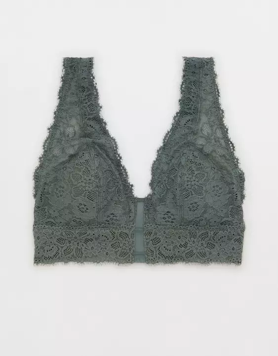 Aerie Show Off Eyelash Lace Padded Plunge Bralette - Image 3