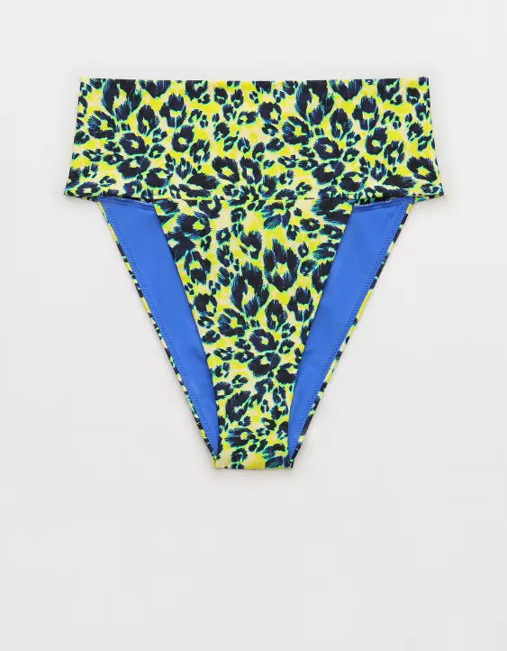 Aerie Leopard Banded High Cut Cheeky Bikini Bottom - Image 3