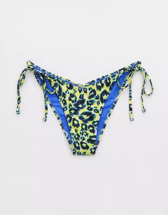 Aerie Leopard Low Rise Tie Cheekiest Bikini Bottom - Image 3