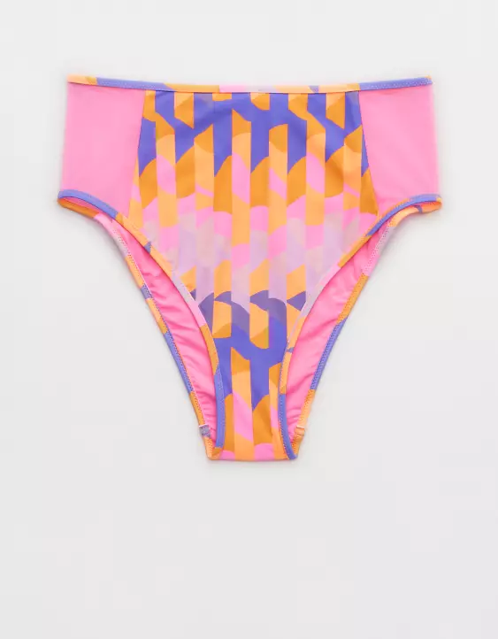 Aerie Mesh High Cut Cheeky Bikini Bottom - Image 3