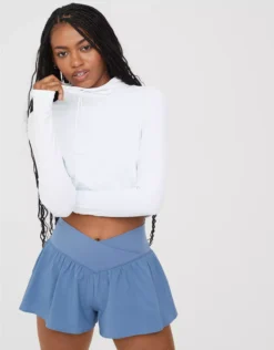 OFFLINE By Aerie Move-It Rib Mock Neck T-Shirt