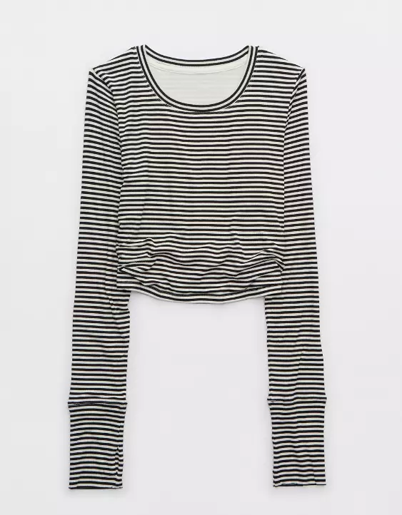 OFFLINE By Aerie Thumbs Up Long Sleeve Ruched T-Shirt - Image 3
